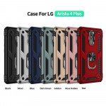 Wholesale LG Aristo 4+ (Plus) / Escape Plus / Tribute Royal K30 2019 Tech Armor Ring Grip Case with Metal Plate (Rose Gold)